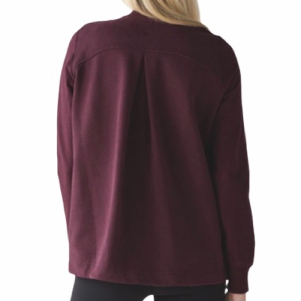 Lululemon Pleat To Street Bomber Jacket Burgundy 4 Coat Sweatshirt Full Zip - Picture 16 of 16